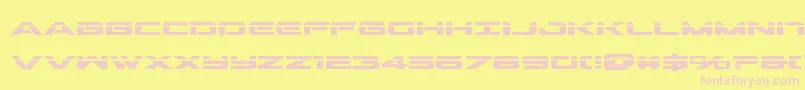 Outriderlaserbold-Schriftart – Rosa Schriften auf gelbem Hintergrund