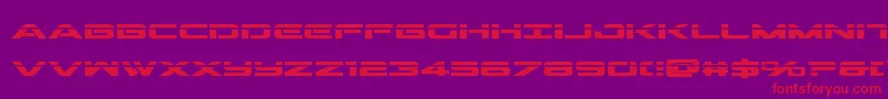 Outriderlaserbold-Schriftart – Rote Schriften auf violettem Hintergrund