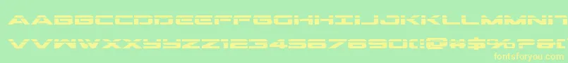 Outriderlaserbold Font – Yellow Fonts on Green Background