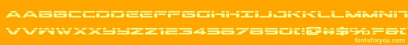 Police Outriderlaserbold – polices jaunes sur fond orange