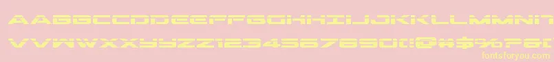 Outriderlaserbold-Schriftart – Gelbe Schriften auf rosa Hintergrund