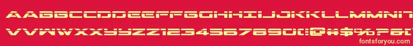 Outriderlaserbold Font – Yellow Fonts on Red Background