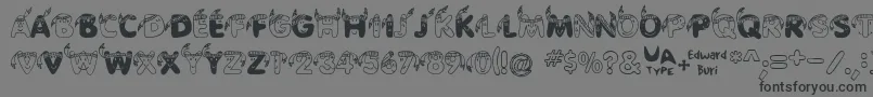 フォントEdbindia – 黒い文字の灰色の背景