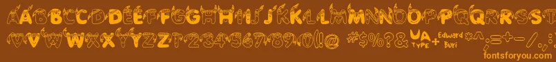 Edbindia Font – Orange Fonts on Brown Background