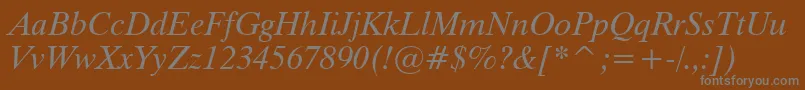 TiempoItalic Font – Gray Fonts on Brown Background