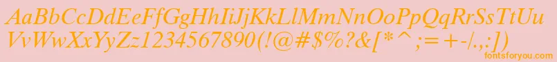 TiempoItalic Font – Orange Fonts on Pink Background