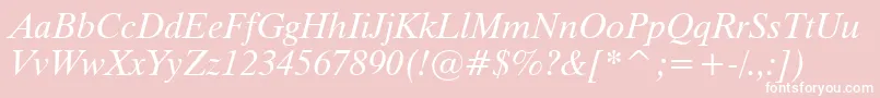 TiempoItalic Font – White Fonts on Pink Background