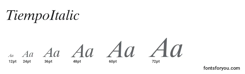TiempoItalic Font Sizes