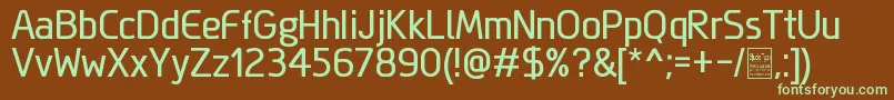 MegiSansDemo-fontti – vihreät fontit ruskealla taustalla