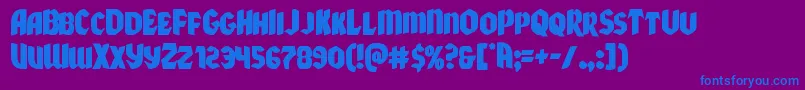 Xmasxpress-Schriftart – Blaue Schriften auf violettem Hintergrund