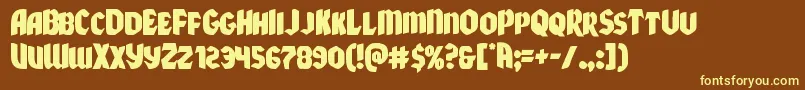 Xmasxpress Font – Yellow Fonts on Brown Background