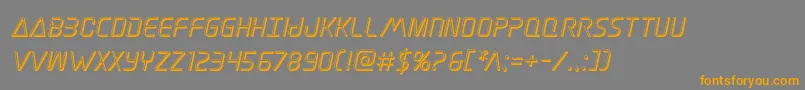フォントElitedanger3Dital – オレンジの文字は灰色の背景にあります。