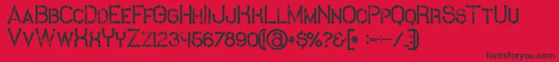 MetroGrunge Font – Black Fonts on Red Background
