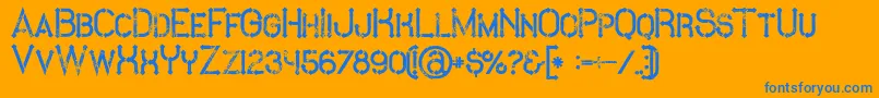 MetroGrunge Font – Blue Fonts on Orange Background