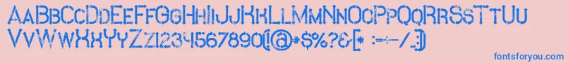 MetroGrunge Font – Blue Fonts on Pink Background