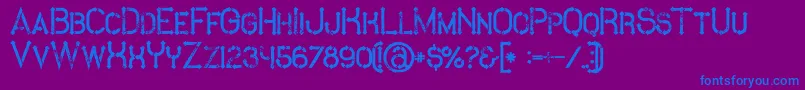 MetroGrunge Font – Blue Fonts on Purple Background
