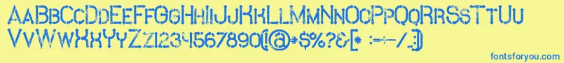 MetroGrunge Font – Blue Fonts on Yellow Background