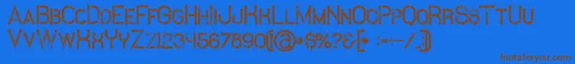 MetroGrunge Font – Brown Fonts on Blue Background