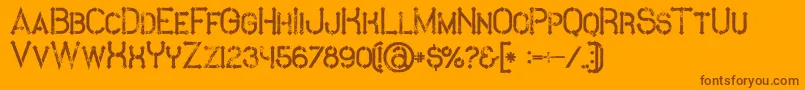 MetroGrunge Font – Brown Fonts on Orange Background
