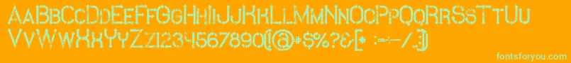 MetroGrunge Font – Green Fonts on Orange Background