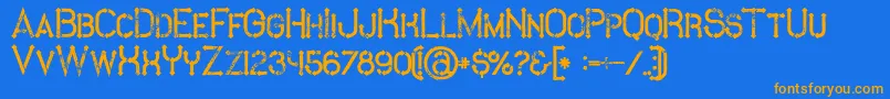 MetroGrunge Font – Orange Fonts on Blue Background