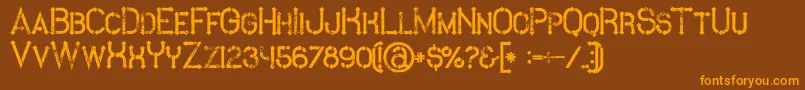 MetroGrunge-Schriftart – Orangefarbene Schriften auf braunem Hintergrund