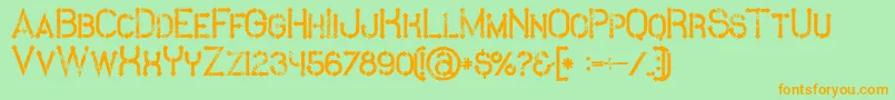 MetroGrunge Font – Orange Fonts on Green Background
