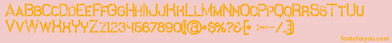 MetroGrunge Font – Orange Fonts on Pink Background