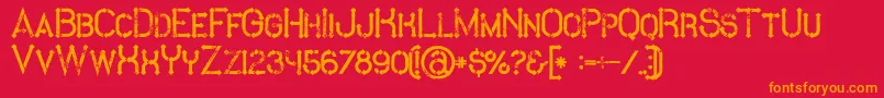 MetroGrunge Font – Orange Fonts on Red Background