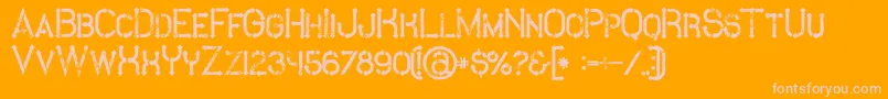 MetroGrunge Font – Pink Fonts on Orange Background