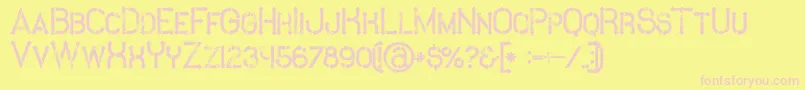 MetroGrunge Font – Pink Fonts on Yellow Background