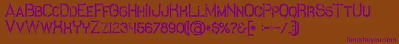MetroGrunge Font – Purple Fonts on Brown Background