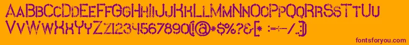 MetroGrunge Font – Purple Fonts on Orange Background
