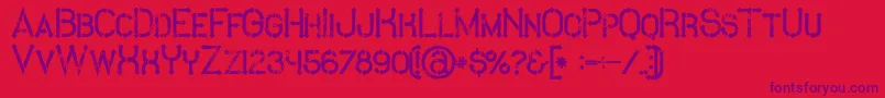 MetroGrunge Font – Purple Fonts on Red Background