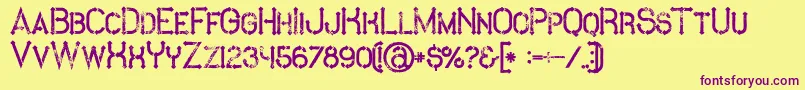 MetroGrunge-fontti – violetit fontit keltaisella taustalla