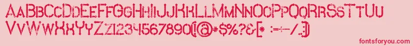 MetroGrunge Font – Red Fonts on Pink Background