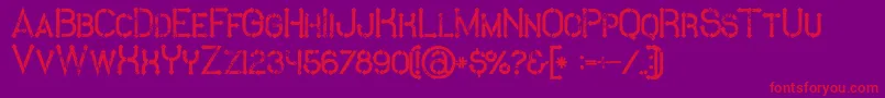 MetroGrunge Font – Red Fonts on Purple Background