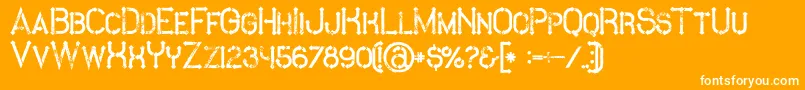 MetroGrunge Font – White Fonts on Orange Background