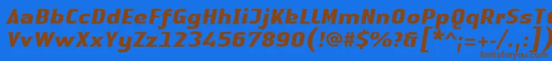 Czcionka LinotypeAuthenticSansBolditalic – brązowe czcionki na niebieskim tle