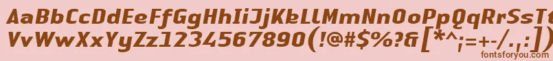 LinotypeAuthenticSansBolditalic Font – Brown Fonts on Pink Background