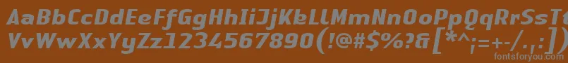 Weitere Informationen zur LinotypeAuthenticSansBolditalic-Schriftart LinotypeAuthenticSansBolditalic-Schriftart – Graue Schriften auf braunem Hintergrund