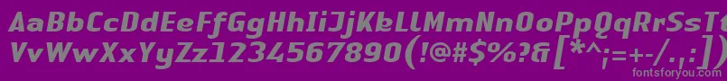 LinotypeAuthenticSansBolditalic-Schriftart – Graue Schriften auf violettem Hintergrund