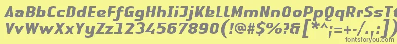 LinotypeAuthenticSansBolditalic Font – Gray Fonts on Yellow Background
