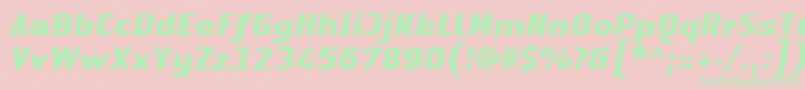 LinotypeAuthenticSansBolditalic Font – Green Fonts on Pink Background