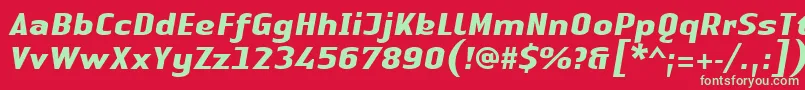 LinotypeAuthenticSansBolditalic Font – Green Fonts on Red Background