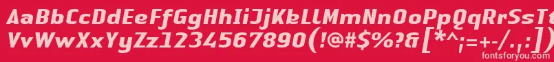Więcej informacji o czcionce LinotypeAuthenticSansBolditalic Czcionka LinotypeAuthenticSansBolditalic – różowe czcionki na czerwonym tle