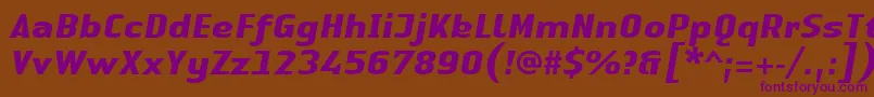 LinotypeAuthenticSansBolditalic Font – Purple Fonts on Brown Background