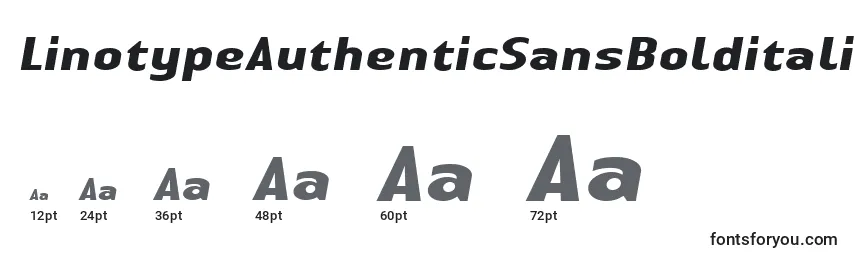 Размеры шрифта LinotypeAuthenticSansBolditalic