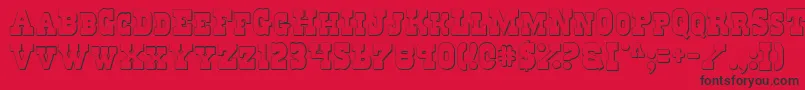 フォントRegulatorsShadow – 赤い背景に黒い文字