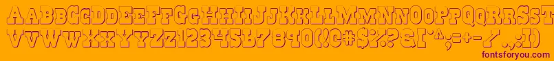 RegulatorsShadow Font – Purple Fonts on Orange Background
